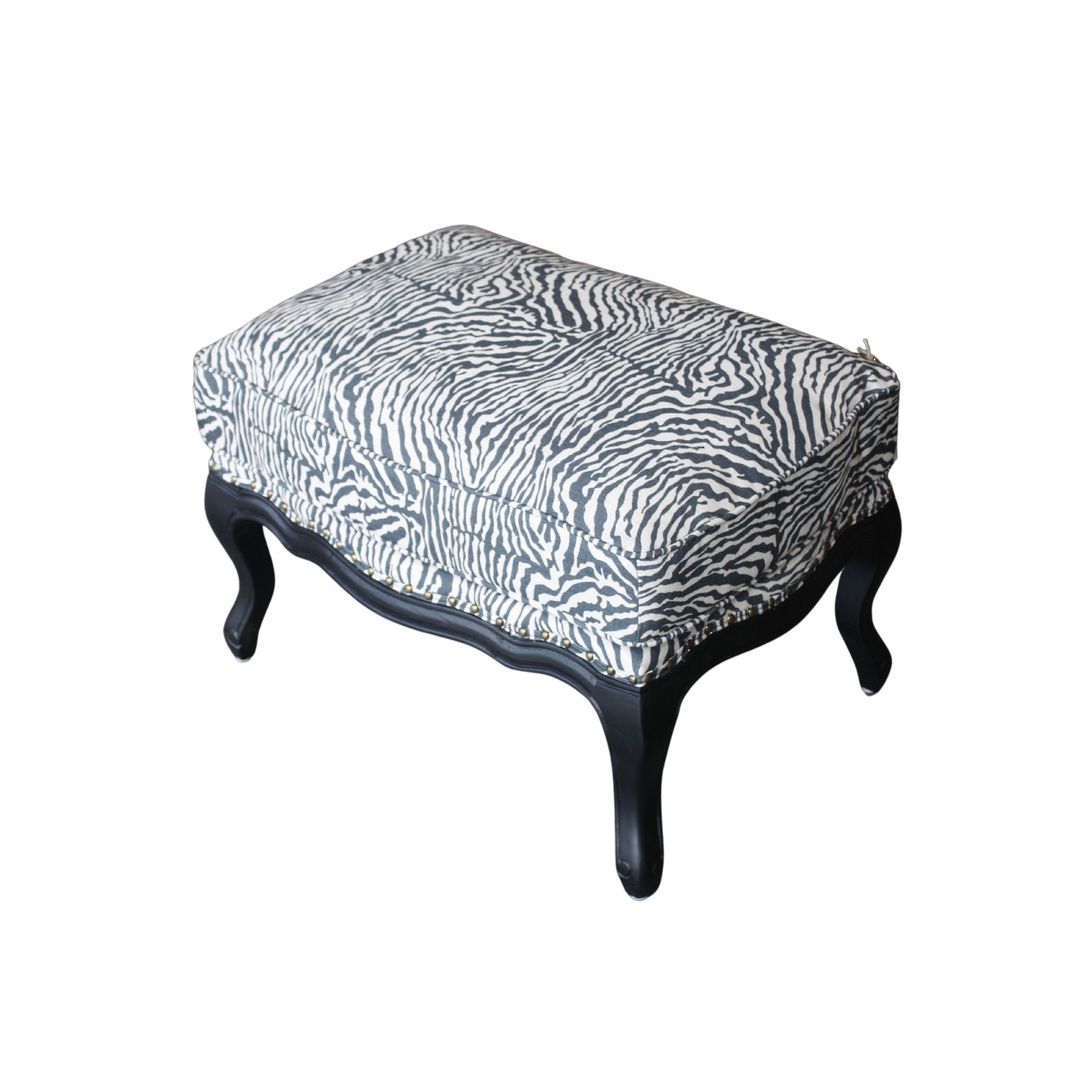 ZEBRA CURVE LEG OTTOMAN image 1